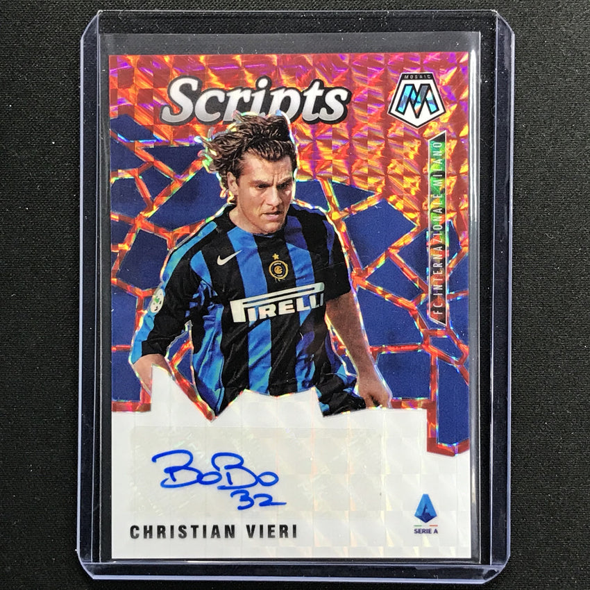 2020-21 Mosaic Serie A Christian Vieri Scripts Choice Fusion Red Prizm Auto No Cv