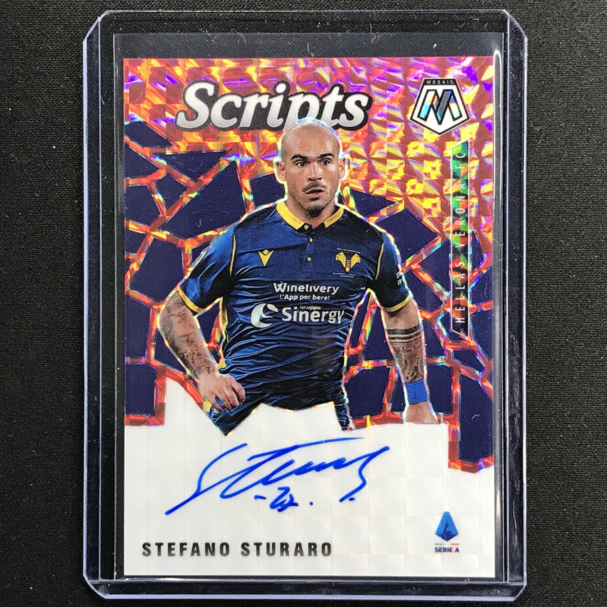 2020-21 Mosaic Serie A Stefano Sturaro Scripts Choice Fusion Red Prizm Auto No Ss