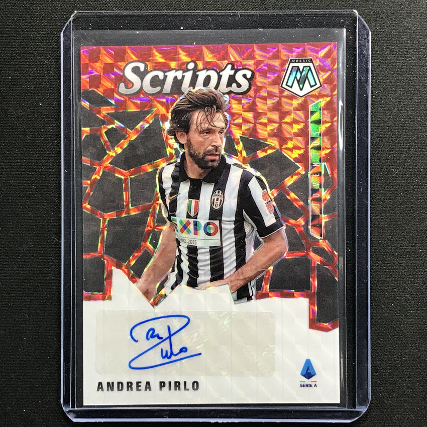2020-21 Mosaic Serie A Andrea Pirlo Scripts Choice Fusion Red Prizm Auto No Ap