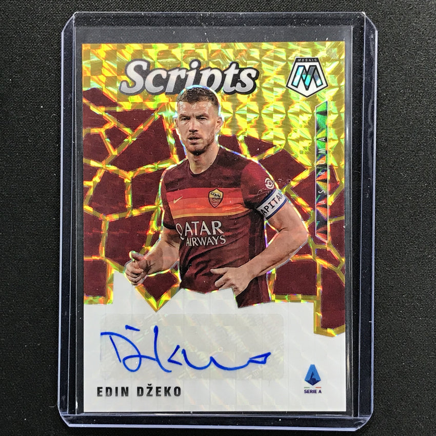 2020-21 Mosaic Serie A Edin Dzeko Scripts Gold Prizm Auto 4/10