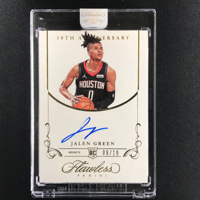 2021-22 Flawless Jalen Green 10th Anniversary Rookie Auto Gold 9/10