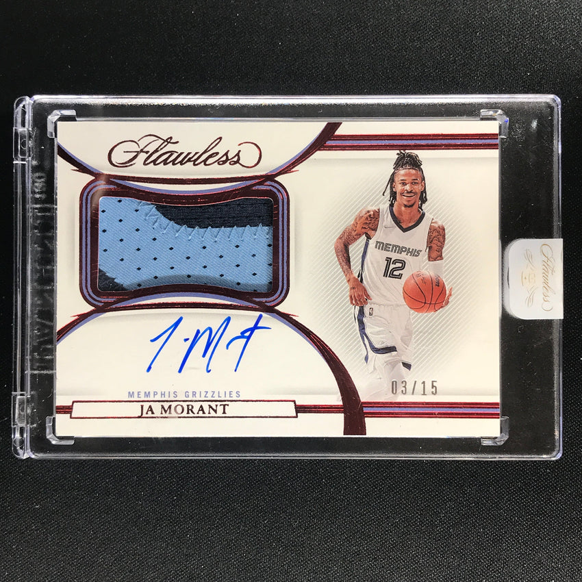 2021-22 Flawless Ja Morant Horizontal Patch Auto Ruby Red 3/15