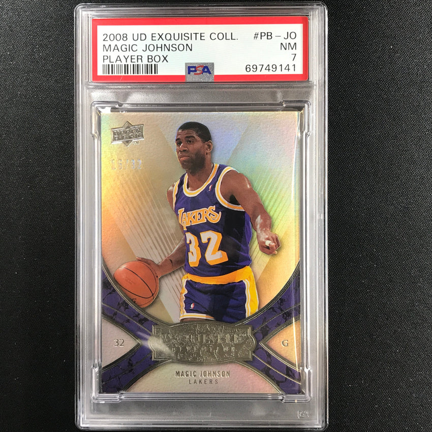 2008-09 Exquisite Magic Johnson Player Box 15/32 Psa 7