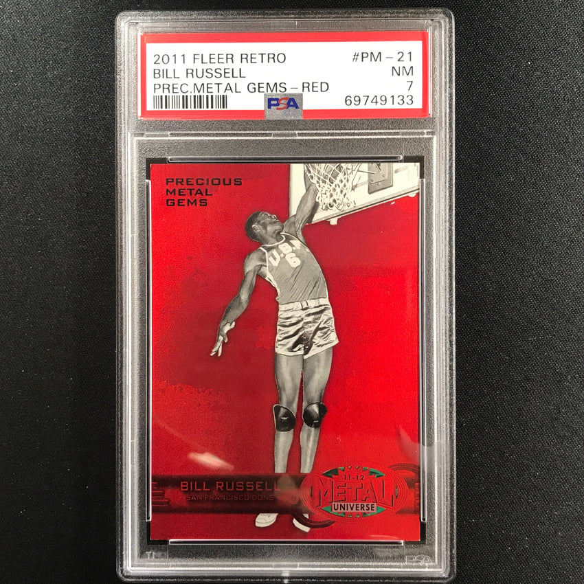 2011-12 Fleer Retro Bill Russell Precious Metal Gems Pmg Red 124/150 Psa 7