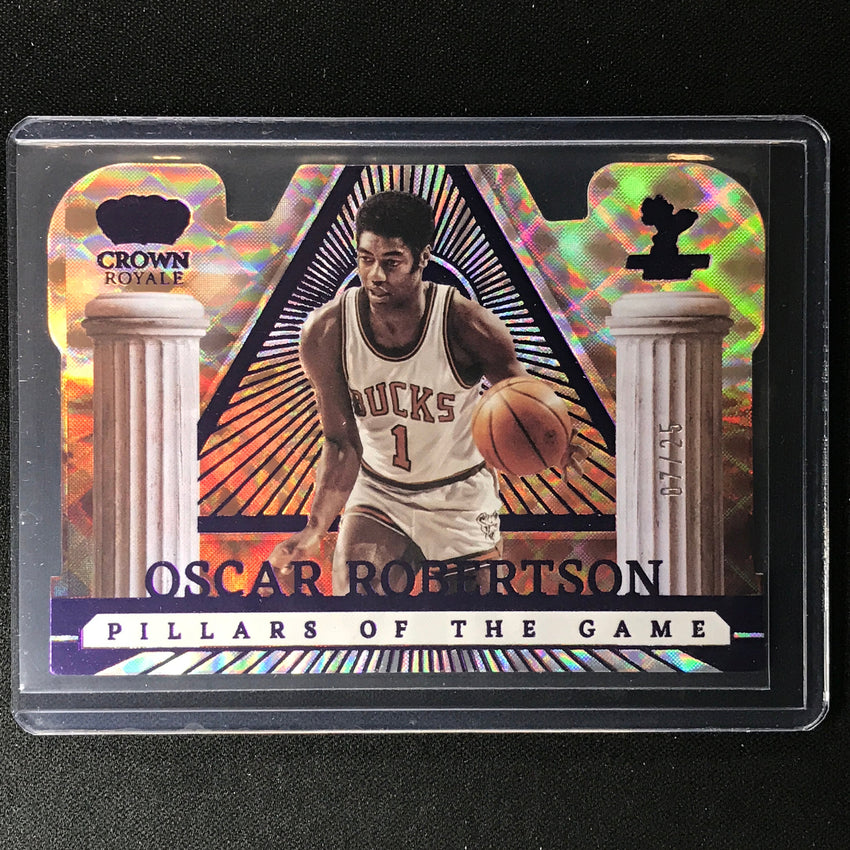 2022-23 Crown Royale Oscar Robertson Pillars Of The Game Die-cut Purple 7/25
