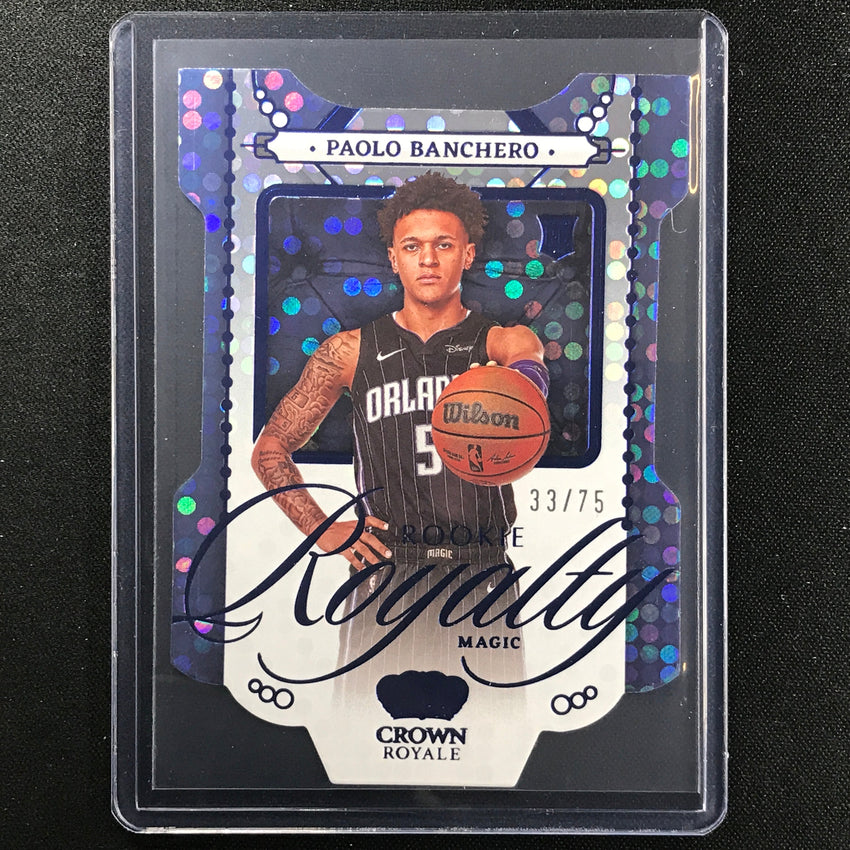 2022-23 Crown Royale Paolo Banchero Rookie Royalty Die-cut Blue 33/75