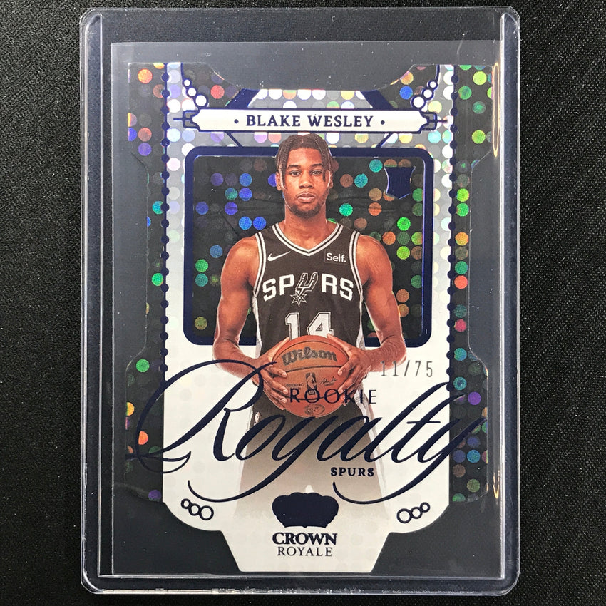 2022-23 Crown Royale Blake Wesley Rookie Royalty Die-cut Blue 11/75