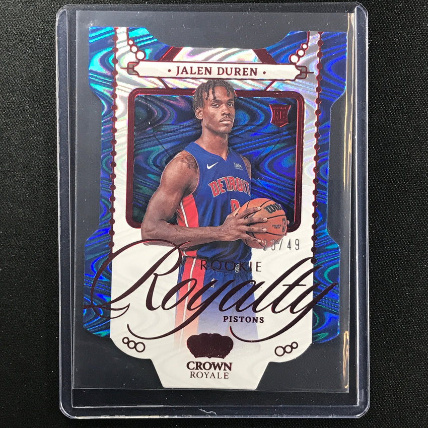 2022-23 Crown Royale Jalen Duren Rookie Royalty Die-cut Red 23/49