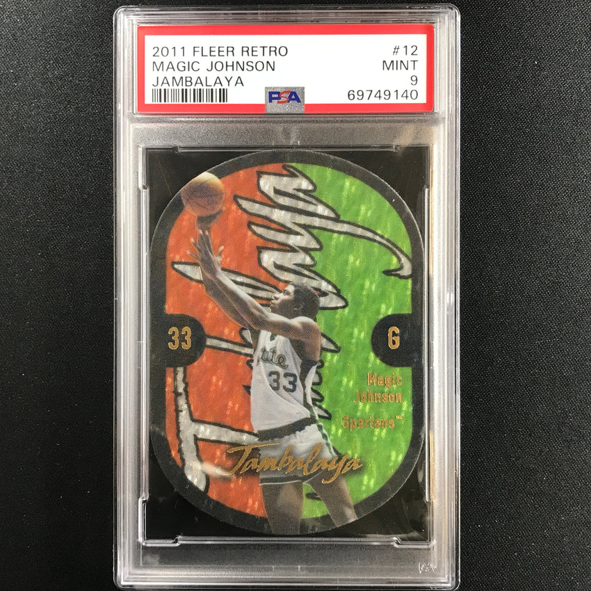 2011-12 Fleer Retro Magic Johnson Jambalaya Die-cut Ssp No 12 Psa 9 140