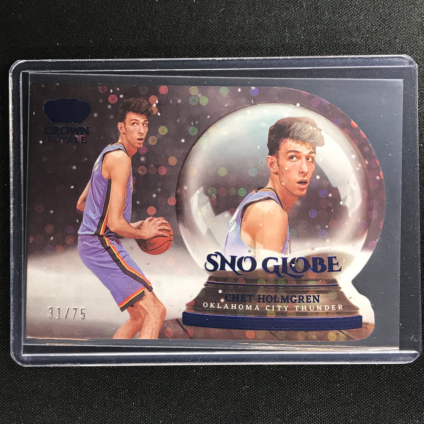 2022-23 Crown Royale Chet Holmgren Sno Globe Rookie Die-cut Blue 31/75