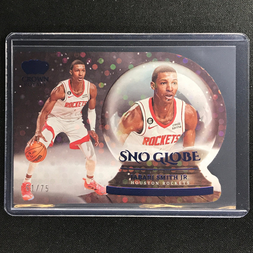 2022-23 Crown Royale Jabari Smith Jr. Sno Globe Rookie Die-cut Blue 61/75