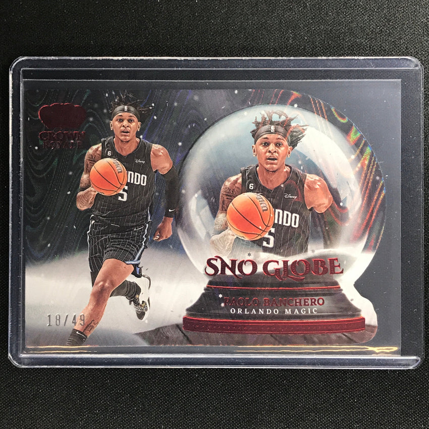 2022-23 Crown Royale Paolo Banchero Sno Globe Rookie Die-cut Red 18/49