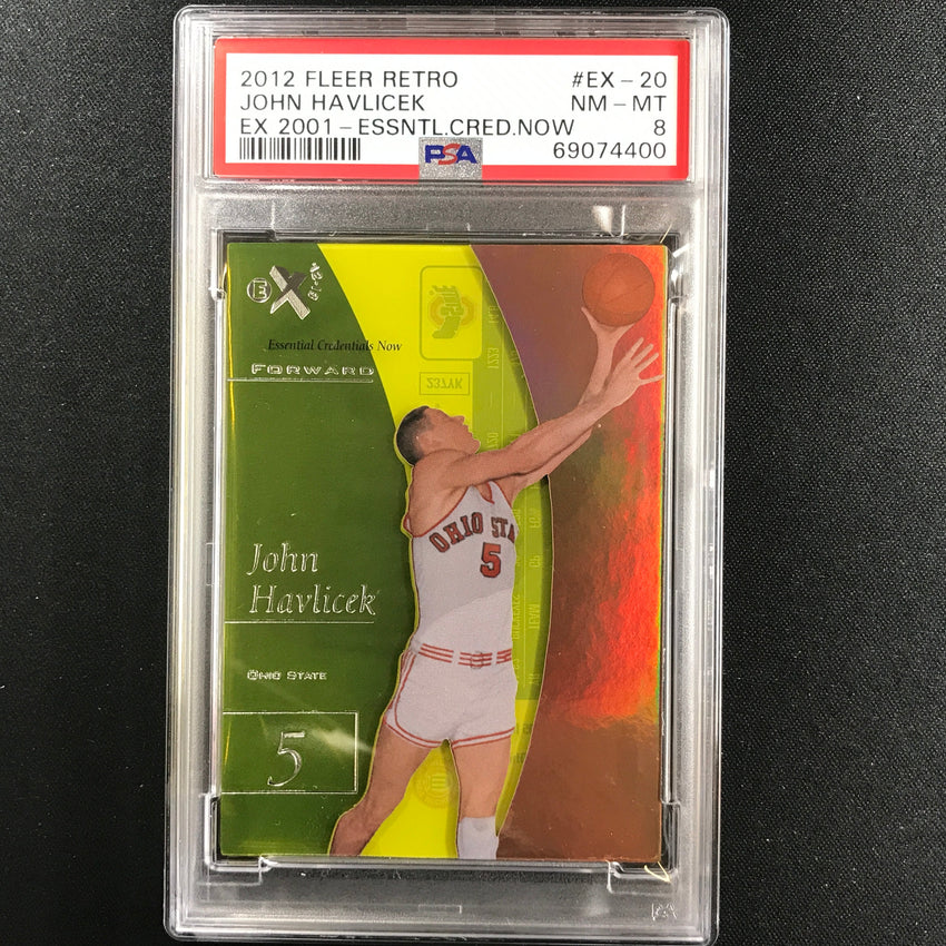 2012-13 Fleer Retro John Havlicek Ex 2001 Essential Credentials Now 10/20 PSA 8