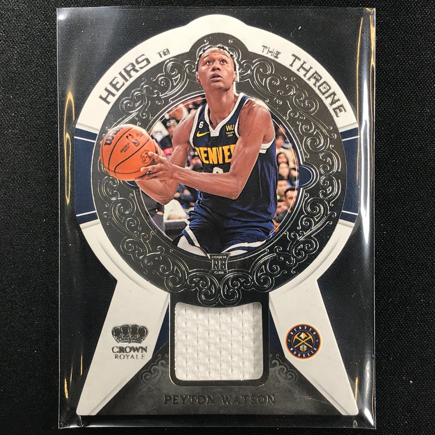 2022-23 Crown Royale Peyton Watson Heirs To The Throne Rookie Jersey Silver No Pwn