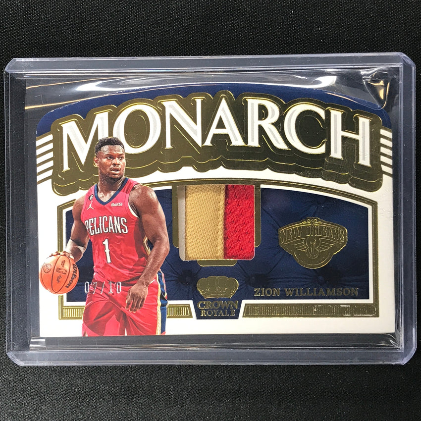 2022-23 Crown Royale Zion Williamson Monarch Memorabilia Patch Prime Gold 7/10