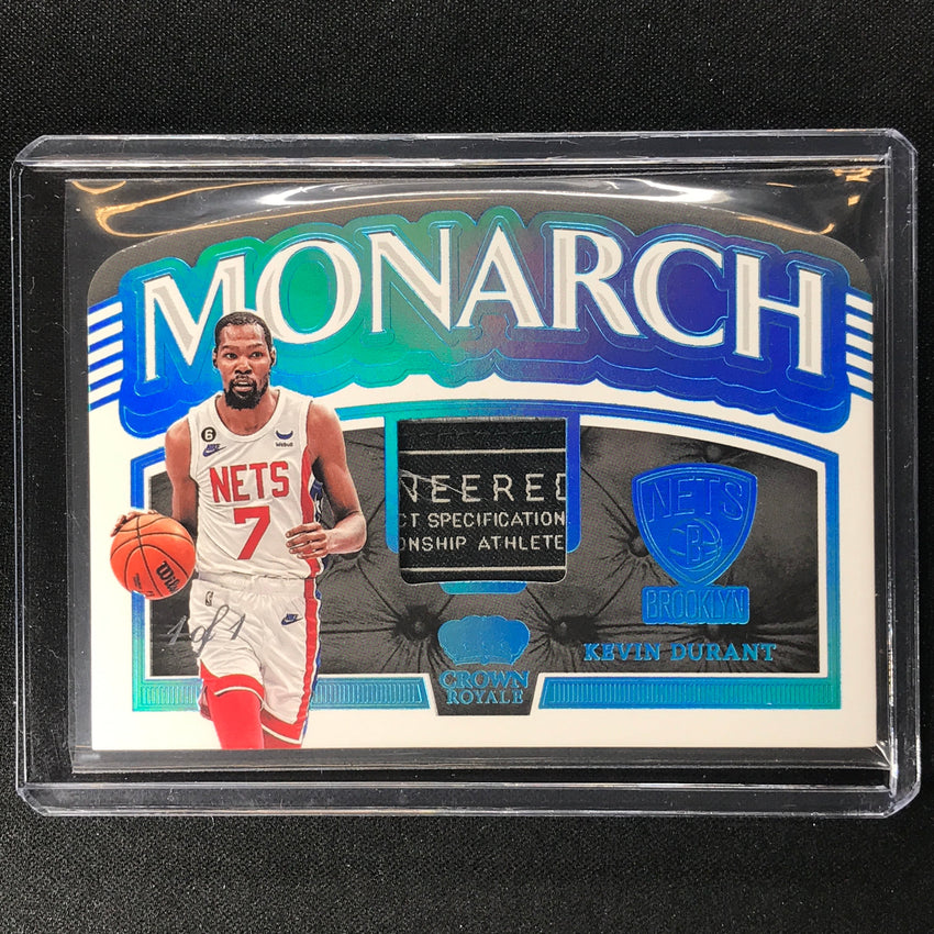 2022-23 Crown Royale Kevin Durant Monarch Patch Super Prime Platinum 1/1 Tag