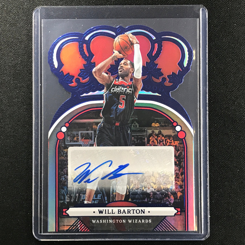 2022-23 Crown Royale Will Barton Crown Auto Die-cut Blue 67/75