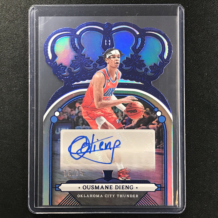 2022-23 Crown Royale Ousmane Dieng Rookie Crown Auto Die-cut Blue 16/75
