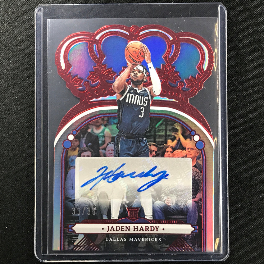 2022-23 Crown Royale Jaden Hardy Rookie Crown Auto Die-cut Red 33/35