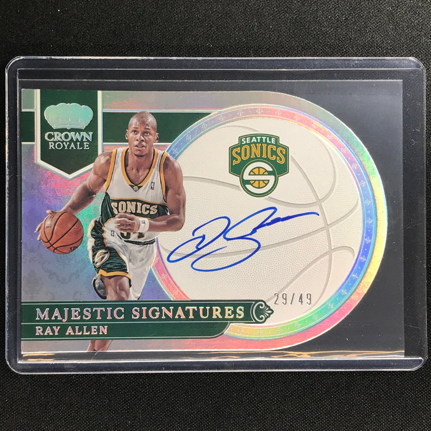 2022-23 Crown Royale Ray Allen Majestic Signatures Auto Holo Silver 29/49