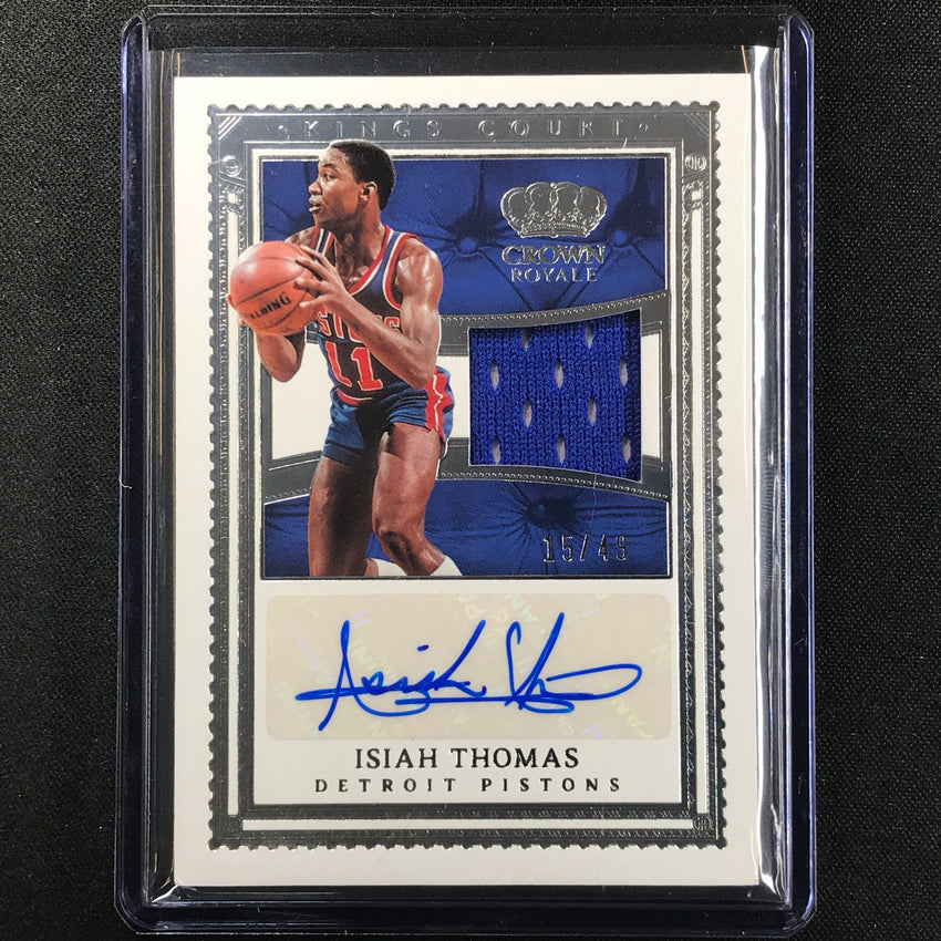 2022-23 Crown Royale Isiah Thomas Kings Court Jersey Auto Silver 15/49