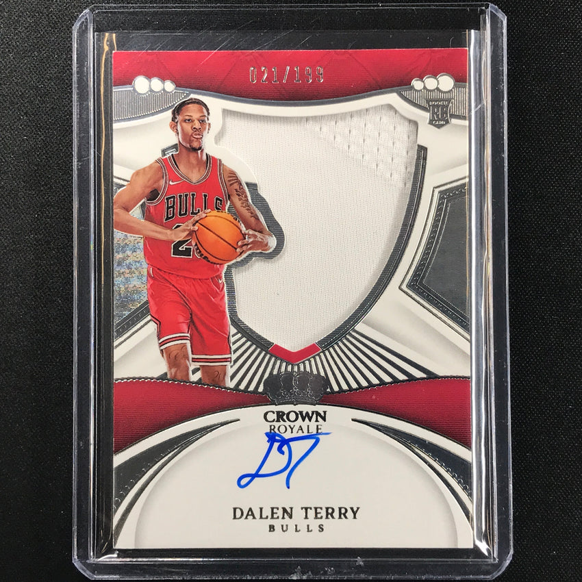 2022-23 Crown Royale Dalen Terry Silhouettes Rookie Jersey Auto Silver 21/199