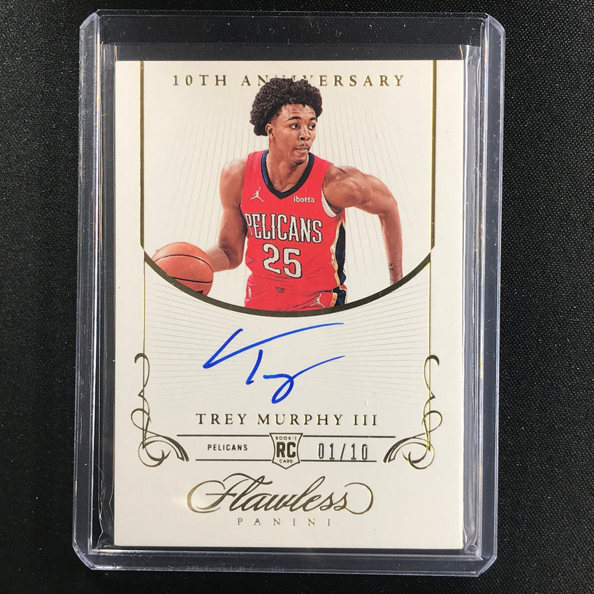 2021-22 Flawless Trey Murphy Iii 10th Anniversary Rookie Auto Gold 1/10