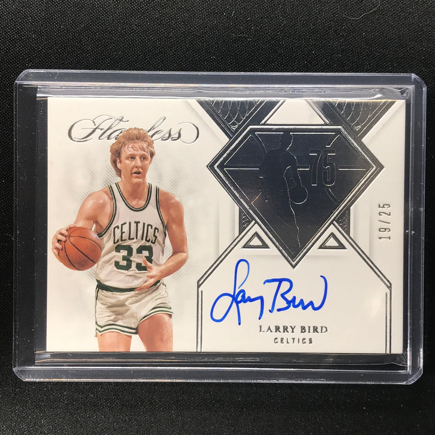 2021-22 Flawless Larry Bird 75th Anniversary Nba Auto Silver 19/25