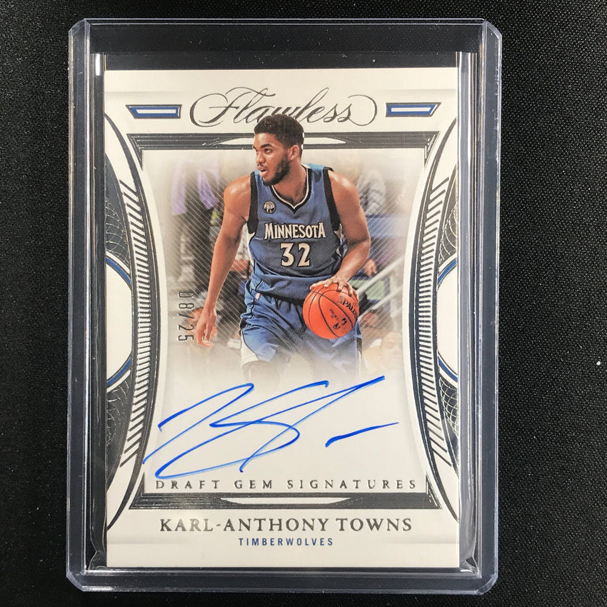 2021-22 Flawless Karl-anthony Towns Draft Gem Signatures Auto Silver 8/25