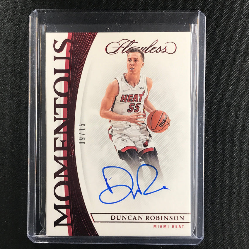 2021-22 Flawless Duncan Robinson Momentous Auto Ruby Red 9/15