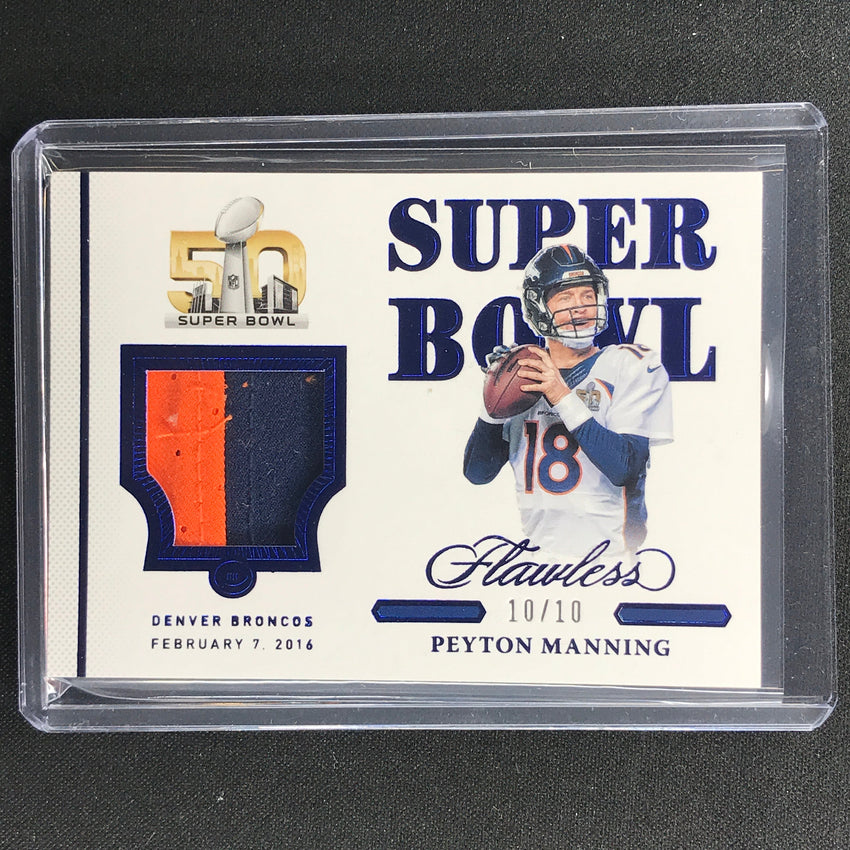 2021 Flawless Peyton Manning Super Bowl Swatches Patch Sapphire 10/10
