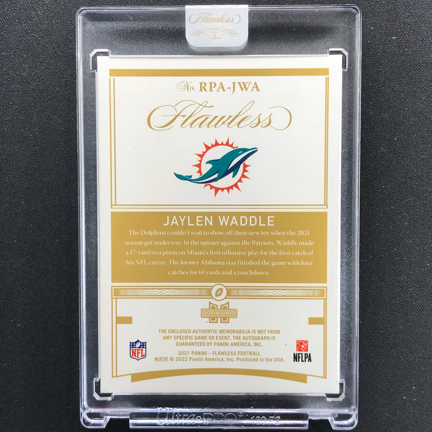 2021 Flawless Jaylen Waddle Rookie Patch Autographs Ruby 5/15
