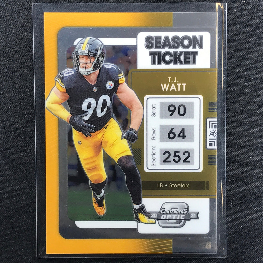 2021 Contenders Optic T.J. WATT Season Ticket Base #55