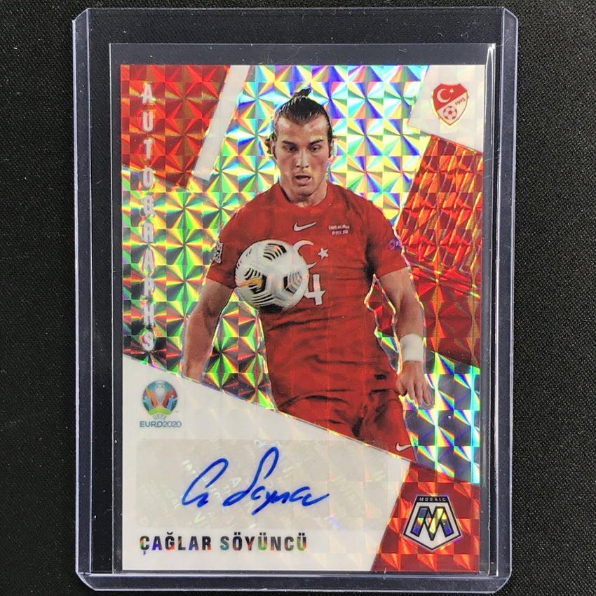 2020-21 Mosaic Uefa Euro Caglar Soyuncu Autographs Mosaic Silver No Cs