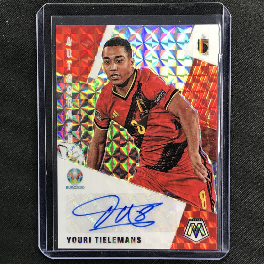 2020-21 Mosaic Uefa Euro Youri Tielemans Autographs Mosaic Silver No Yt B