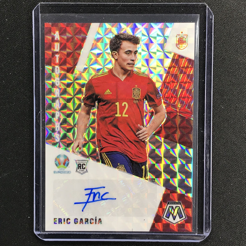 2020-21 Mosaic Uefa Euro Eric Garcia Rookie Autographs Mosaic Silver No Eg