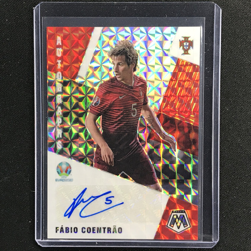 2020-21 Mosaic Uefa Euro Fabio Coentrao Autographs Mosaic Silver No Fc