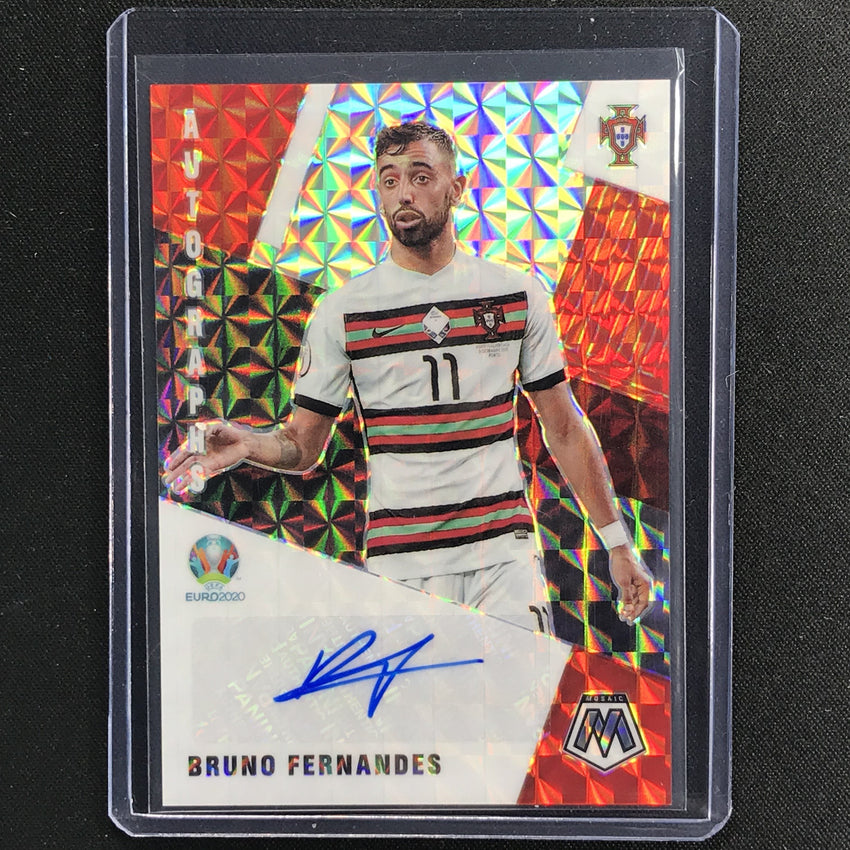 2020-21 Mosaic Uefa Euro Bruno Fernandes Autographs Mosaic Silver No Bf A