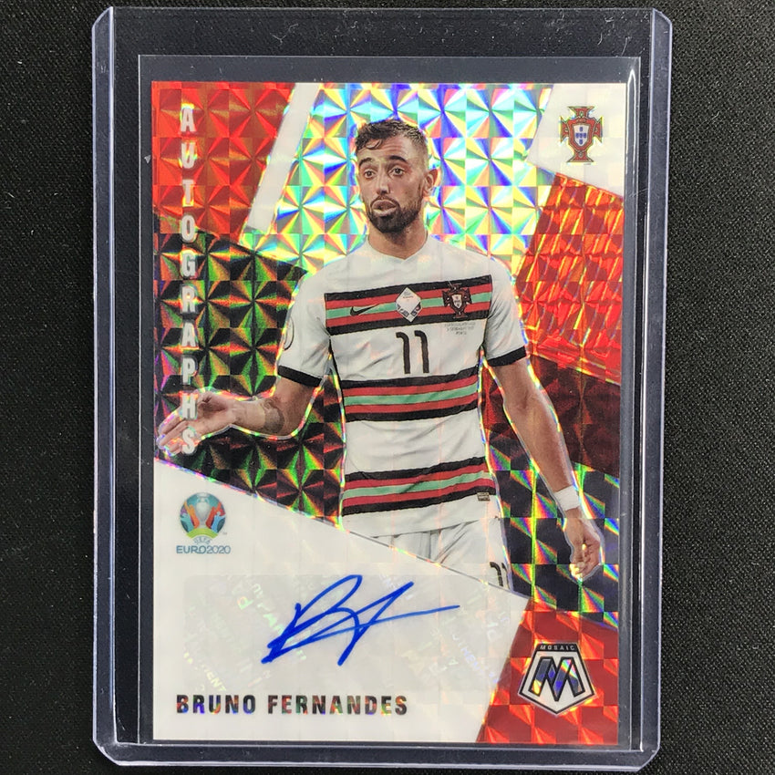 2020-21 Mosaic Uefa Euro Bruno Fernandes Autographs Mosaic Silver No Bf B