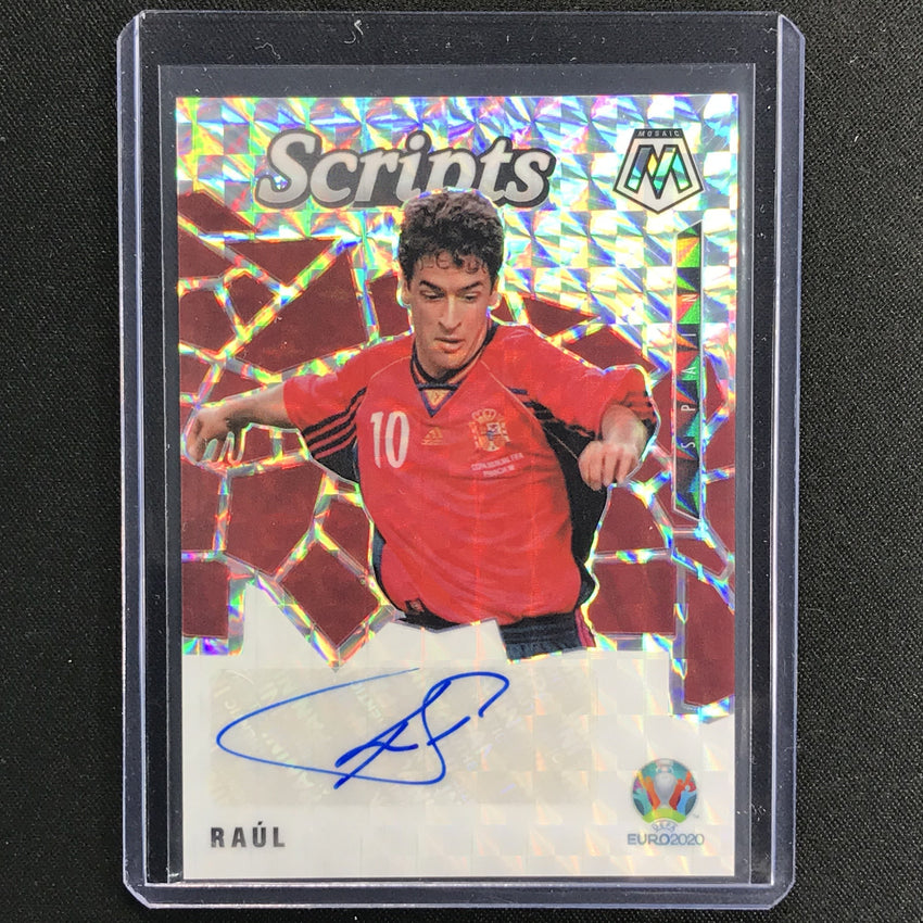 2020-21 Mosaic Uefa Euro Raul Scripts Auto Mosaic Silver No R