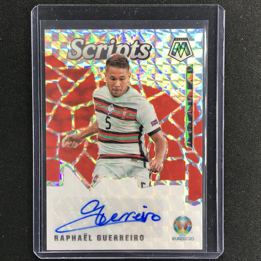 2020-21 Mosaic Uefa Euro Raphael Guerreiro Scripts Auto Mosaic Silver No Rg