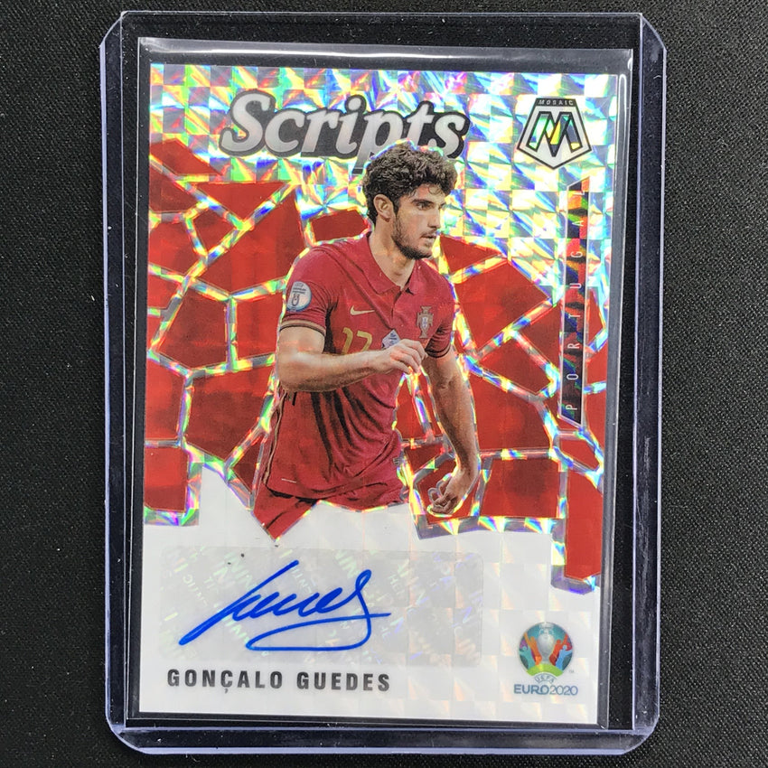 2020-21 Mosaic Uefa Euro Goncalo Guedes Scripts Auto Mosaic Silver No Gg B