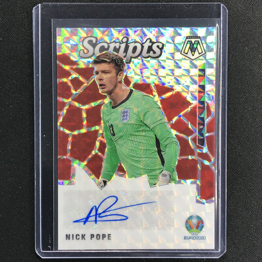 2020-21 Mosaic Uefa Euro Nick Pope Scripts Auto Mosaic Silver No Np