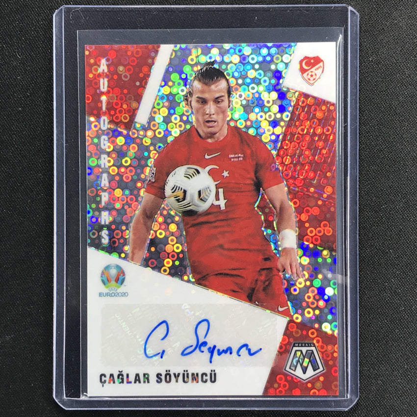 2020-21 Mosaic Uefa Euro Caglar Soyuncu Autographs Silver Circles No Cs