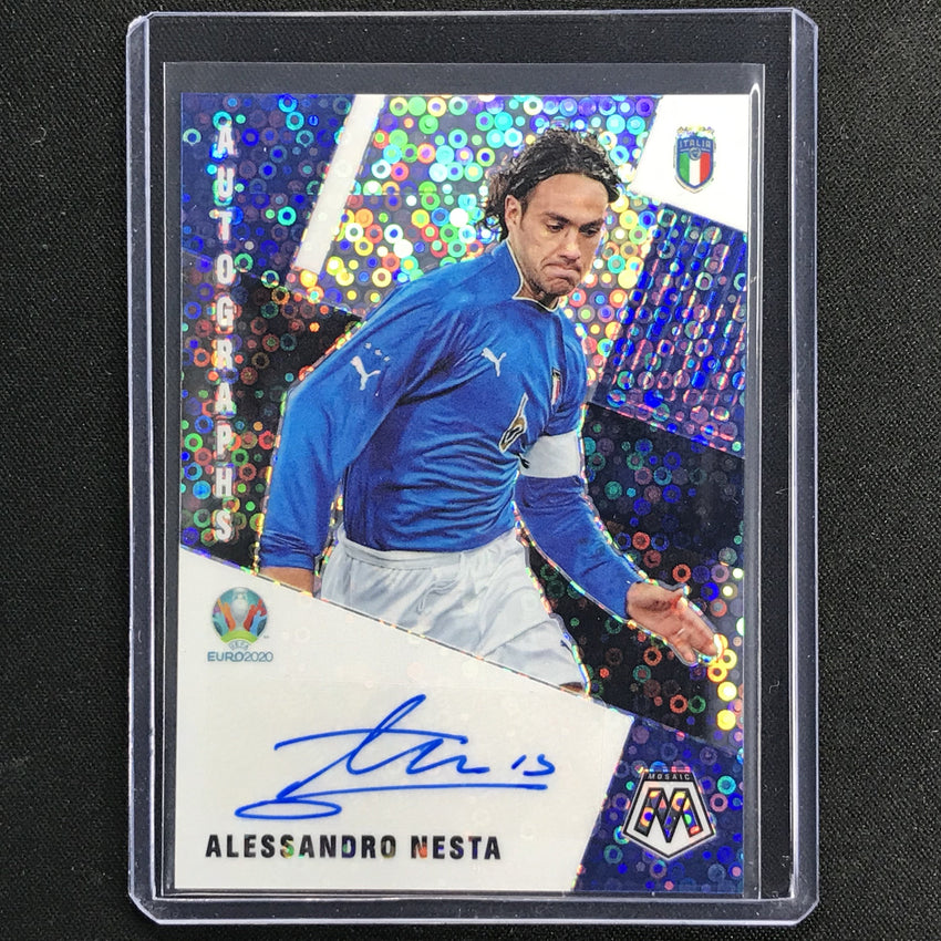 2020-21 Mosaic Uefa Euro Alessandro Nesta Autographs Silver Circles No An
