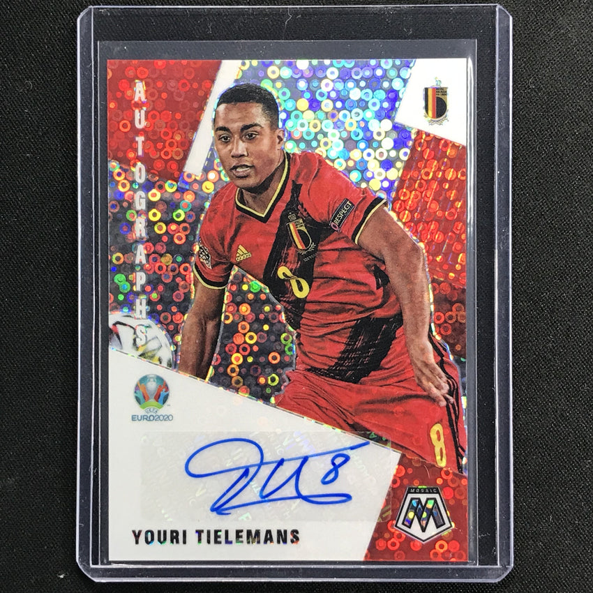 2020-21 Mosaic Uefa Euro Youri Tielemans Autographs Silver Circles No Yt