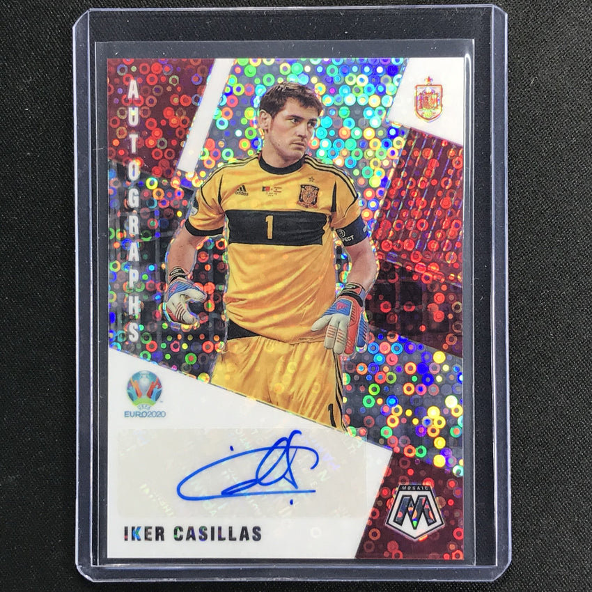 2020-21 Mosaic UEFA Euro IKER CASILLAS Autographs Silver Circles #IC