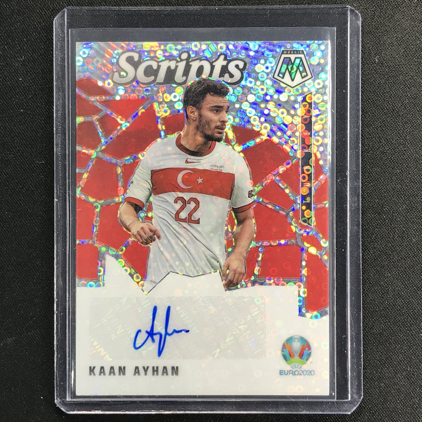 2020-21 Mosaic Uefa Euro Kaan Ayhan Scripts Auto Silver Circles No Ka