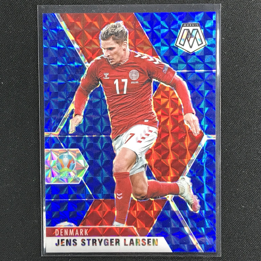 2020-21 Mosaic Uefa Euro Jens Stryger Larsen Base Blue 52/99 No 37