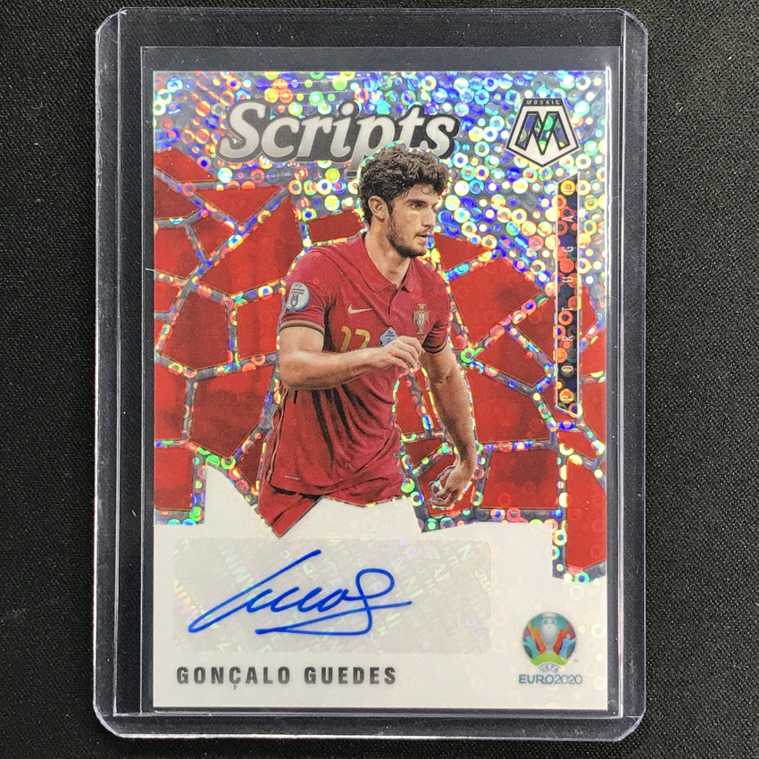 2020-21 Mosaic Uefa Euro Goncalo Guedes Scripts Auto Silver Circles No Gg